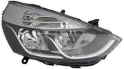 Repiauto Faro delantero derecho H1/H7 negro contorno cromado compatible con Renault Clio 4 fase 1 2012-2016