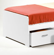 Cama individual moderna Boro con 3 cajones 90 x 200 cm - Práctica cama tipo litera para habitación juvenil en blanco - 95 x 66 x 204 cm (ancho/alto/fondo)
