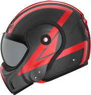 Casco ROOF Boxxer Carbon con doble homologación Jet/Integral - Color Dart Rojo - Casco de gama alta en fibra de carbono - Ultraligero - Apertura con una sola mano - Oferta directa de fábrica - Garantía de 4 años