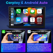 AWESAFE Autorradio para Peugeot 107 Toyota Aygo Citroen C1 2005-2014, Android 13, pantalla táctil de 10.1 pulgadas con marco, navegación Carplay Android Auto mirrorlink Bluetooth WiFi RDS Radio [2GB+64GB]