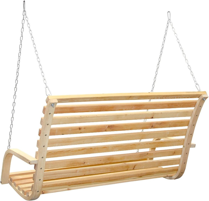 AMANKA Columpio de jardín de madera de alerce aceitada - para 3 personas con reposabrazos y asiento - Carga máxima 260 kg - Mueble de exterior estable y duradero - Soporte no incluido