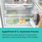 Siemens KG39NAIAU iQ500 Frigorífico combi de libre instalación, congelador inferior, 363 l, Total noFrost, hyperFresh, extremadamente silencioso, iluminación LED, 203 x 60 cm, acero inoxidable antihuellas