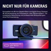 Elgato Facecam 4K, webcam de estudio 4K60, calidad similar a una réflex, sensor Sony STARVIS 2, filtro de lente de 49 mm, HDR sin compresión, USB-C