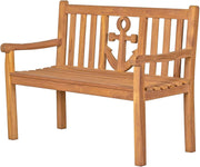 Banco de jardín de madera de teca Anker de 120 cm de bene living