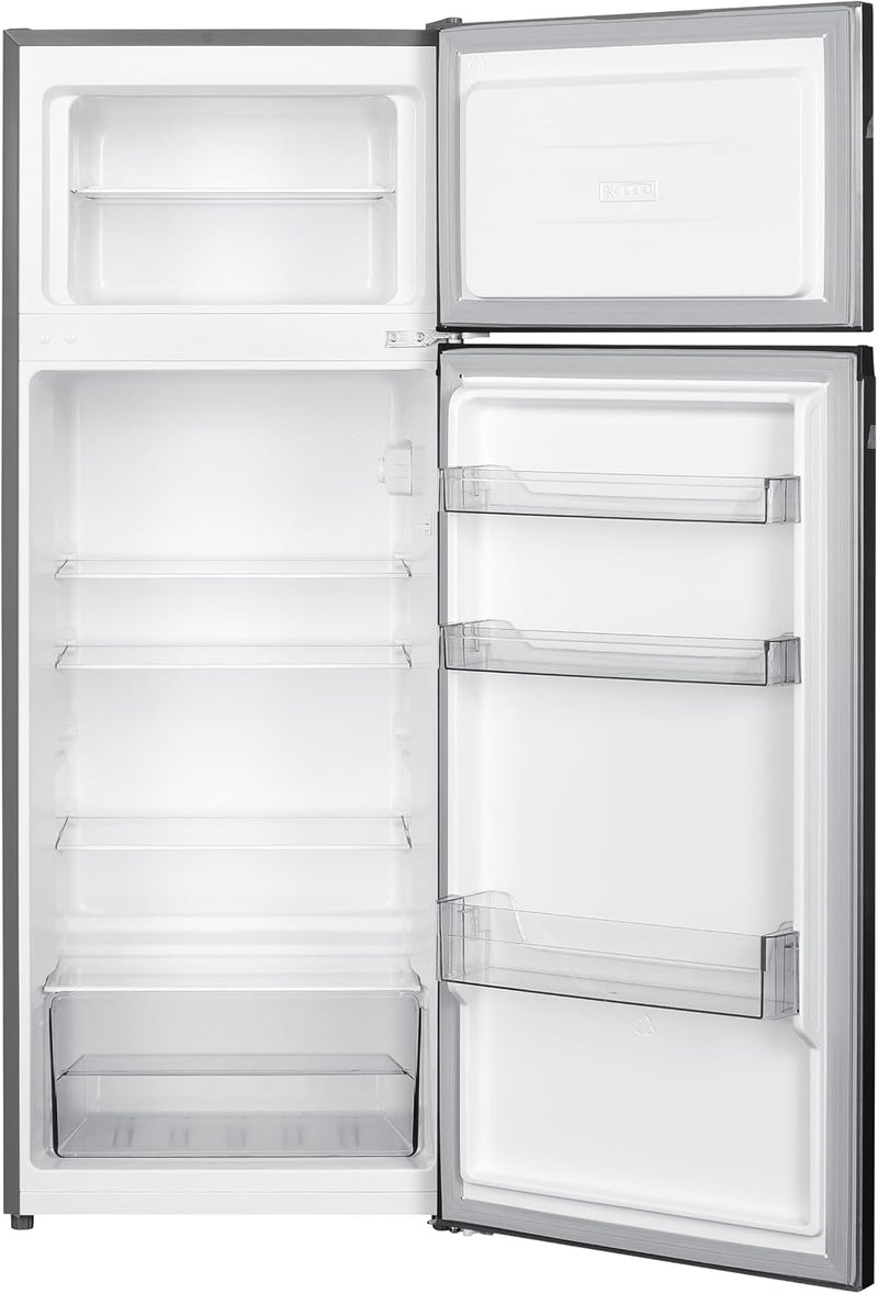 Bauknecht K55T0 413S Frigorífico-congelador independiente / congelador superior / capacidad neta total: 206 l / 169 l refrigeración / 37 l congelación / doble puerta / clase de eficiencia energética D / plateado