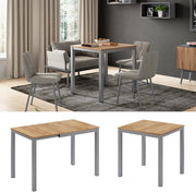 Mesa de comedor Vicco Granny, roble/gris, 120 x 70 cm extensible, con función de extensión para longitudes de mesa variables