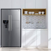 Midea KS-DDX 6.32 WT Frigorífico americano / 178,8 cm de altura / 254 kWh/año / No Frost / Compresor Dual Inverter / con dispensador de agua/hielo 3 en 1 y depósito de agua, Dark Inox