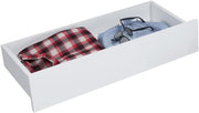 A&J MöbelLand Armario de puertas correderas VILUNO 1, ropero de 3 puertas de 200 cm con espejo, 4 cajones y 2 barras para ropa, armario espacioso para dormitorio (blanco/negro)