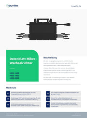 Microinversor HMS-2000-4T para 4 módulos solares, 2000 W, 2400 W de potencia máxima, 96,5 % de eficiencia, 230 V