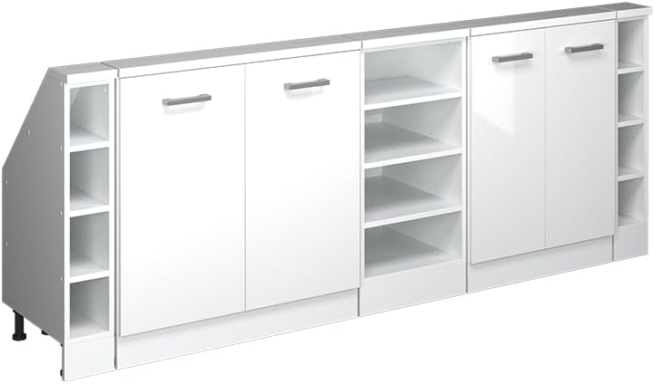 Set de armarios para bajo cubierta Vicco Rion, blanco brillante/blanco, set de 5 piezas
