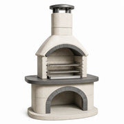 Barbacoa de hormigón refractario de 210 cm, gris/beige