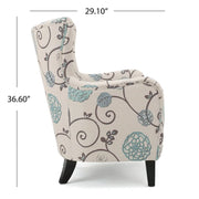 Sillón tapizado de respaldo alto Modern Retro de 30.25 pulgadas con patas de madera para sala de estar
