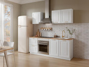 Vente-unique - Cocina completa - con encimera de 200 cm - Blanco y Natural - CELOMIA