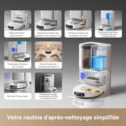 Robot aspirador y fregasuelos autónomo Dreame L40 Ultra AE, succión potente de 19 000 Pa, limpieza en seco y húmedo, base todo en uno con vaciado automático, 2 cepillos incluidos