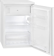 Refrigerador con congelador pequeño Bomann® | Refrigerador con 2 estantes | silencioso | con congelador de 4 estrellas | refrigerador pequeño con compartimento para frutas y verduras | bisagra de puerta reversible | KS 7251 blanco