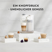 Nespresso De'Longhi EN640.W Gran Lattissima Cafetera de cápsulas con sistema automático de leche, 19 bares de presión, 1400 W, Blanco