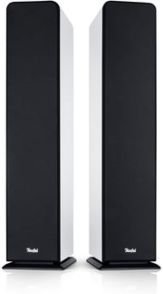 Altavoces estéreo Teufel Ultima 40: par de altavoces de columna HiFi de gama alta, tweeter con corrector de fase, sistema de 3 vías, bass-reflex de doble tubo, música, sonido de cine, juegos - negro