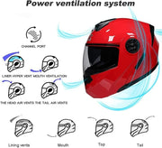 Casco de moto Bluetooth, casco integral con intercomunicador Bluetooth para 2 pilotos, aprobado por DOT/ECE, ligero, con doble visera, casco modular para adultos hombres y mujeres S~XL