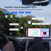 Avylet 9,26'' Apple CarPlay para coche con cámara de visión trasera, pantalla táctil portátil, navegación GPS, control por voz Google/Siri, Android Auto, Bluetooth, AUX/FM, Mirror Link, OTA, inalámbrico