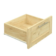 Armario de madera blanca con puertas, cajones y barra para colgar