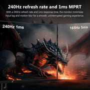 Monitor Gamer Curvo Z-Edge de 32'', 240 Hz, 1 ms, FreeSync, 1080p, Monitor para juegos con bisel ultra delgado, VA 1500R, inclinación ajustable, 2*HDMI 2.0 y 2*DP 1.4, luz LED RGB (cable HDMI incluido)