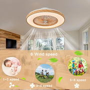 Ventilador de techo silencioso con luz y mando a distancia, lámpara de techo LED con ventilador de 50/60 cm, 96 vatios, 9600 lúmenes, regulable, motor CC reversible para dormitorio y cocina - 50 cm