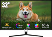Monitor Gaming CRUA 32 pulgadas 4K, monitor de juegos UHD (3840 x 2160) - VA 1ms GtG 60Hz, Display HDRTM 400, DCI-P3 98%, AMD FreeSync, inclinable, altura ajustable, modo vertical
