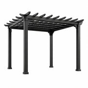 Pérgola de aluminio autoportante con techo de lamas abiertas, 300 × 300 × 250 cm, negra