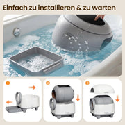 Arenero automático para gatos Devoko de 90L, autolimpiable, para familias con varios gatos, control por aplicación, seguridad múltiple, sistema desodorante