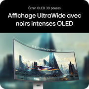 LG Ultragear 39GX90SA-W Monitor Gaming 39" - Panel OLED resolución QHD (3440 x 1440), 1ms 240Hz, DisplayHDR400 True Black, DCI-P3 98.5 por ciento (CIE1976), FreeSync Premium, Compatible con G-Sync