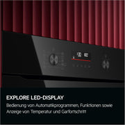 Horno empotrable AEG – Serie 5 Aire caliente circular: resultados de cocción uniformes en 3 niveles – Autolimpieza por pirólisis – 25 programas automáticos – Pantalla táctil LED – Calentamiento rápido – Negro – BPE53516AB