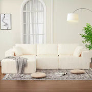 Sofá seccional modular de 108'', sofá de esponja de pana con compresión y asiento profundo, cómodo sofá de espuma viscoelástica para sala de estar y dormitorio, no requiere montaje