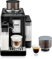 Cafetera superautomática De'Longhi Rivelia EXAM440.55.W con sistema de leche LatteCrema, recipiente de granos intercambiable, 16 bebidas de café y leche con solo tocar un botón, función Extra-Shot, pantalla táctil de 3,5 pulgadas, color blanco