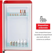 Refrigerador con congelador Merax, combinación frigorífico-congelador, frigorífico pequeño con 51L y congelador de 21L, silencioso, LED, estantes de vidrio, cajón para verduras, estantes en la puerta, para cocina, sala de estar, oficina, negro
