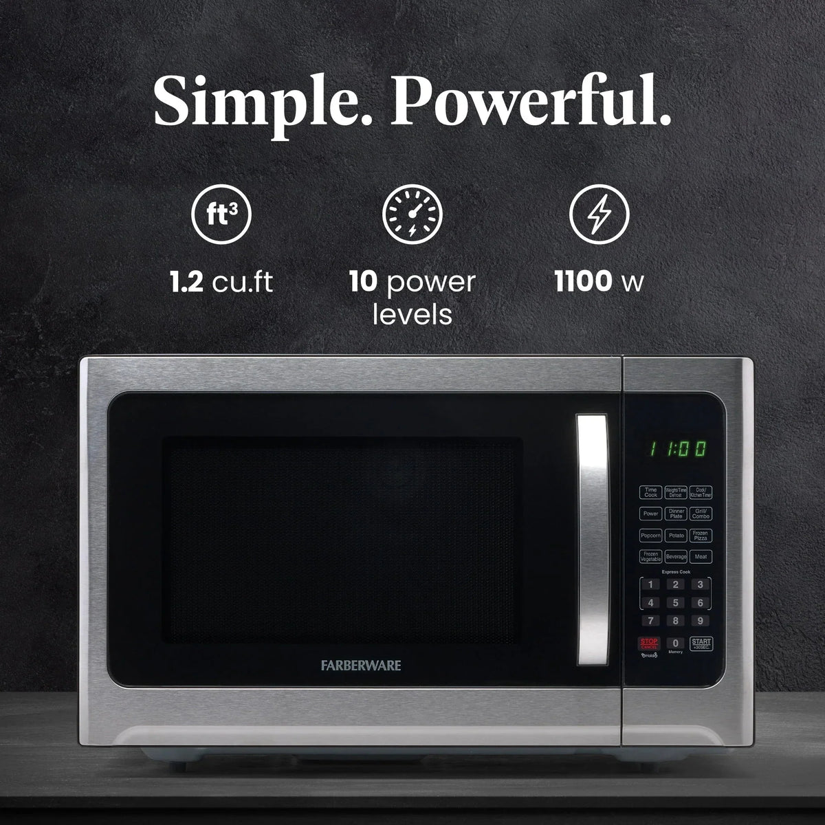 Microondas y horno de grill profesional de 1.2 pies cúbicos