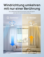 Ventilador de techo inteligente DREO con luz, 132 cm, 12 velocidades, 3 modos, iluminación LED de intensidad regulable, motor CC silencioso, temporizador de 12 horas, control remoto/APP/Alexa, para interiores, blanco