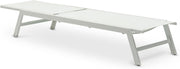 Tumbona de jardín IDIMEX ESPIRITU, altura regulable, color blanco crema – Tumbona de sol con cabezal ajustable de aluminio y textilene resistente a los rayos UV, para terraza, balcón, jardín, tumbona de relax para exterior