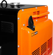 Generador diésel silencioso trifásico, grupo electrógeno para emergencias, obras de construcción y cortes de energía, 400 V, 6,5 kVA, 16,5 h de uso continuo, ATS integrado [llaves de arranque y embudo INCLUIDOS]