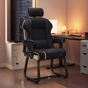 Silla ejecutiva ergonómica de cuero con respaldo alto color amarillo