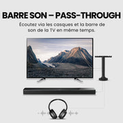 Avantree Duet - Auriculares inalámbricos dobles para televisión, sonido claro y volumen amplificado para personas mayores, instalación Plug & Play sencilla, con transmisor RF de 2,4 GHz y estación de carga