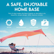 Tienda de playa gigante Neso Tents, 2,5 m (8 pies) de altura, 3,4 m (11 pies) x 3,4 m (11 pies), esquinas reforzadas y bolsillo refrigerador