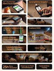 Ciclocomputador BSC500 con navegación GPS, pantalla a color de 3,3 pulgadas, pantalla táctil, IPX7, ANT+, Bluetooth, modo bicicleta eléctrica y función de mapas
