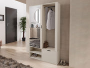 Set de recibidor Mirjan24 Raldento con espejo, perchero, zapatero y compartimentos, perchero de pared, mueble de entrada, recibidor compacto (color cachemir)