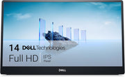 Monitor portátil Dell P1424H 14" Full HD (1920x1080), 60Hz, IPS, 6ms, 2x USB-C, 3 años de garantía, plata