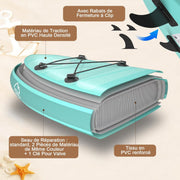 Tabla de Stand Up Paddle JUMMICO, 320 cm x 80 cm x 15 cm, tabla de SUP inflable, Stand Up Paddle 2 en 1 con asiento de kayak, protección ajustable contra rayones y accesorios, hasta 160 kg