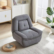 Sillón reclinable giratorio de pana con deslizamiento, reposapiés para sala de estar