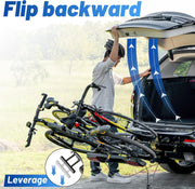 Portabicicletas de enganche Favoto para 2 bicicletas - Soporte plegable y abatible, carga de 50 kg, compatible con ruedas de 20–29", montaje rápido, estructura de aleación de aluminio para coche