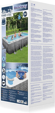 Bestway Piscina Elevada Rectangular Power Steel 549 x 274 x 122 cm ratán Gris