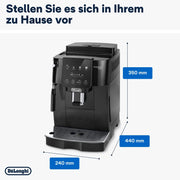 De'Longhi Magnifica Start ECAM222.20.B, cafetera superautomática con boquilla para espuma de leche, para capuchino, con botón de selección directa de espresso y función de 2 espressos, molinillo cónico de 13 niveles, 1450 W, negro