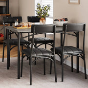 Juego de comedor rectangular para 4 personas con sillas tapizadas